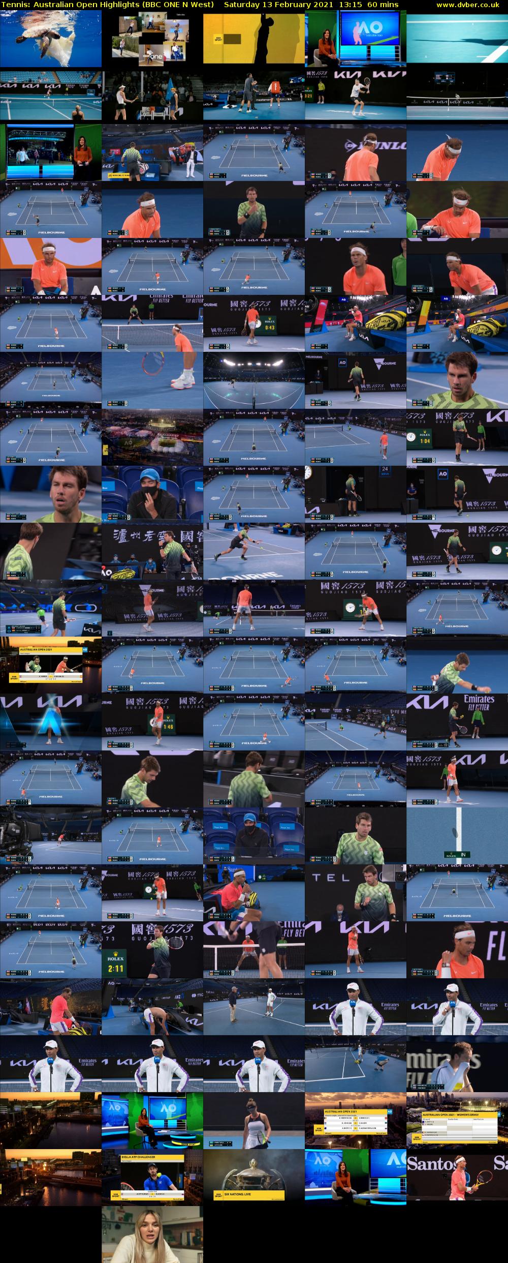 Tennis: Australian Open Highlights (BBC ONE N West) Saturday 13 February 2021 13:15 - 14:15