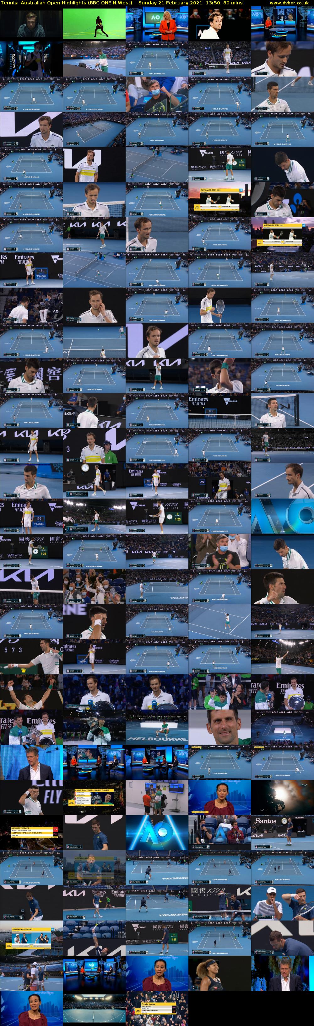 Tennis: Australian Open Highlights (BBC ONE N West) Sunday 21 February 2021 13:50 - 15:10