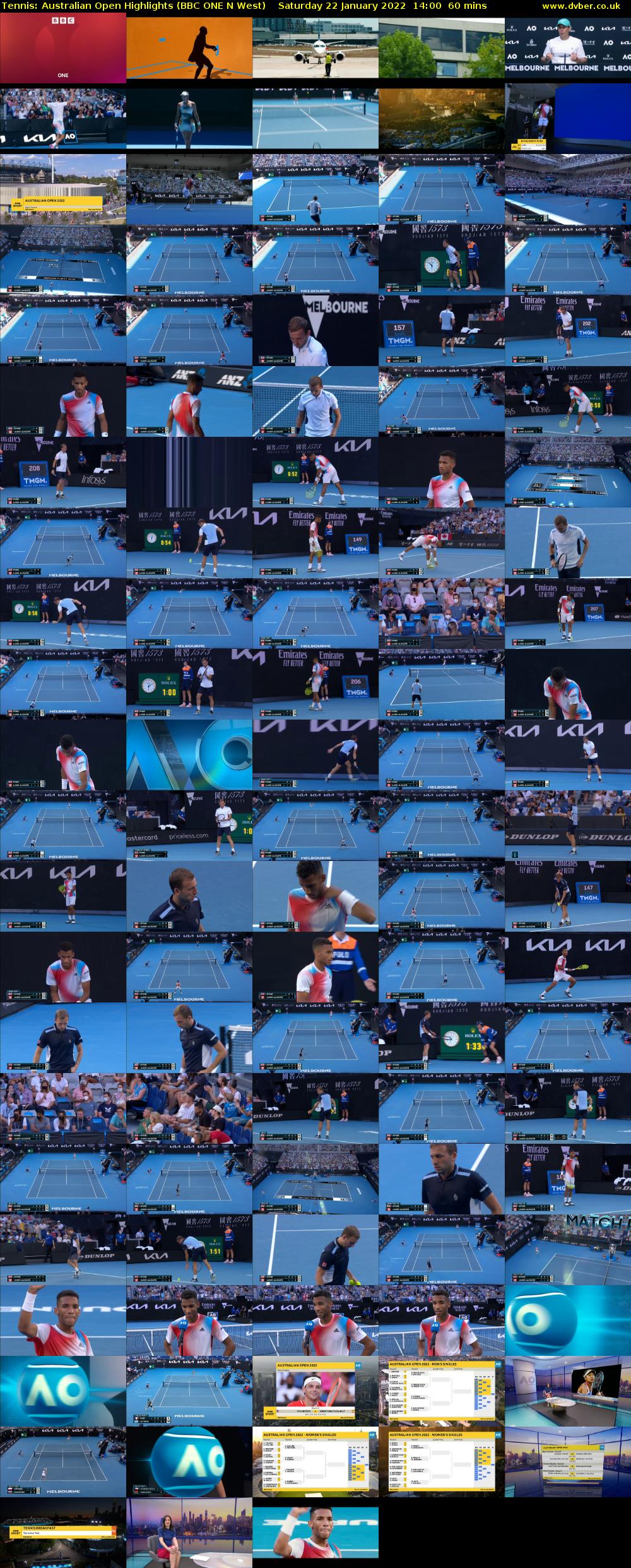 Tennis: Australian Open Highlights (BBC ONE N West) Saturday 22 January 2022 14:00 - 15:00