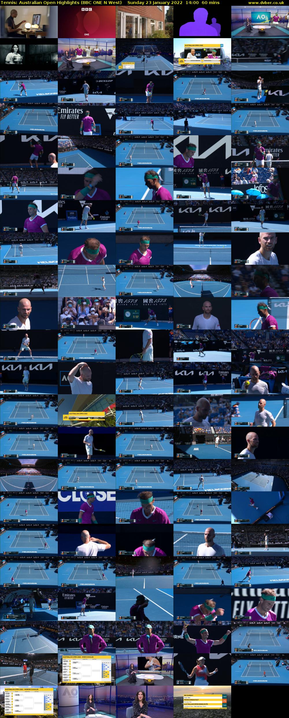 Tennis: Australian Open Highlights (BBC ONE N West) Sunday 23 January 2022 14:00 - 15:00