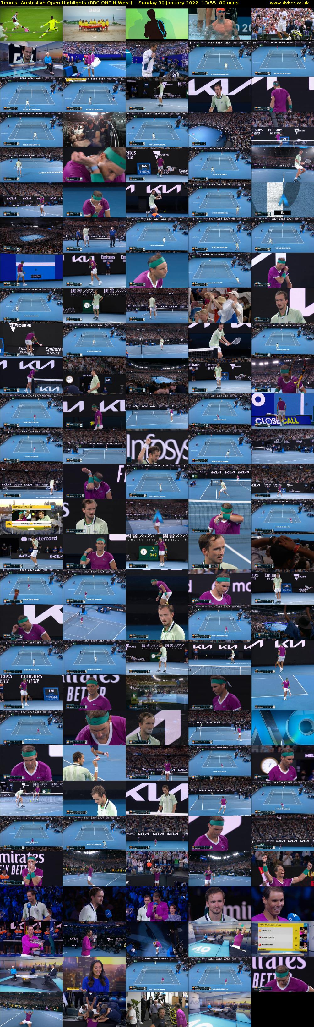 Tennis: Australian Open Highlights (BBC ONE N West) Sunday 30 January 2022 13:55 - 15:15