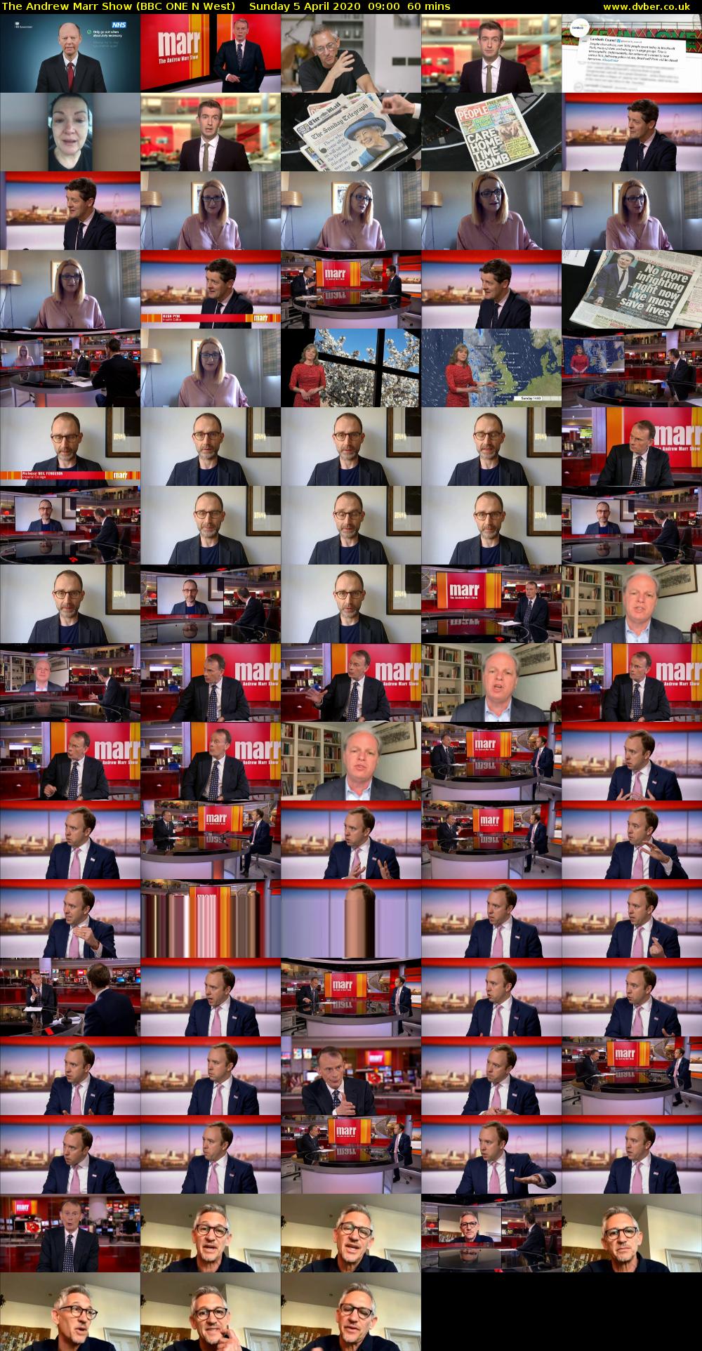 The Andrew Marr Show (BBC ONE N West) Sunday 5 April 2020 09:00 - 10:00
