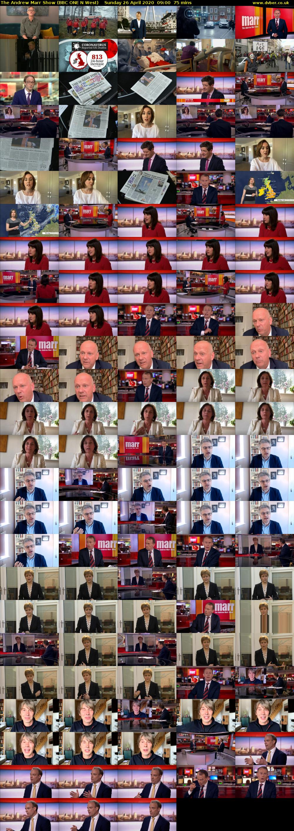 The Andrew Marr Show (BBC ONE N West) Sunday 26 April 2020 09:00 - 10:15
