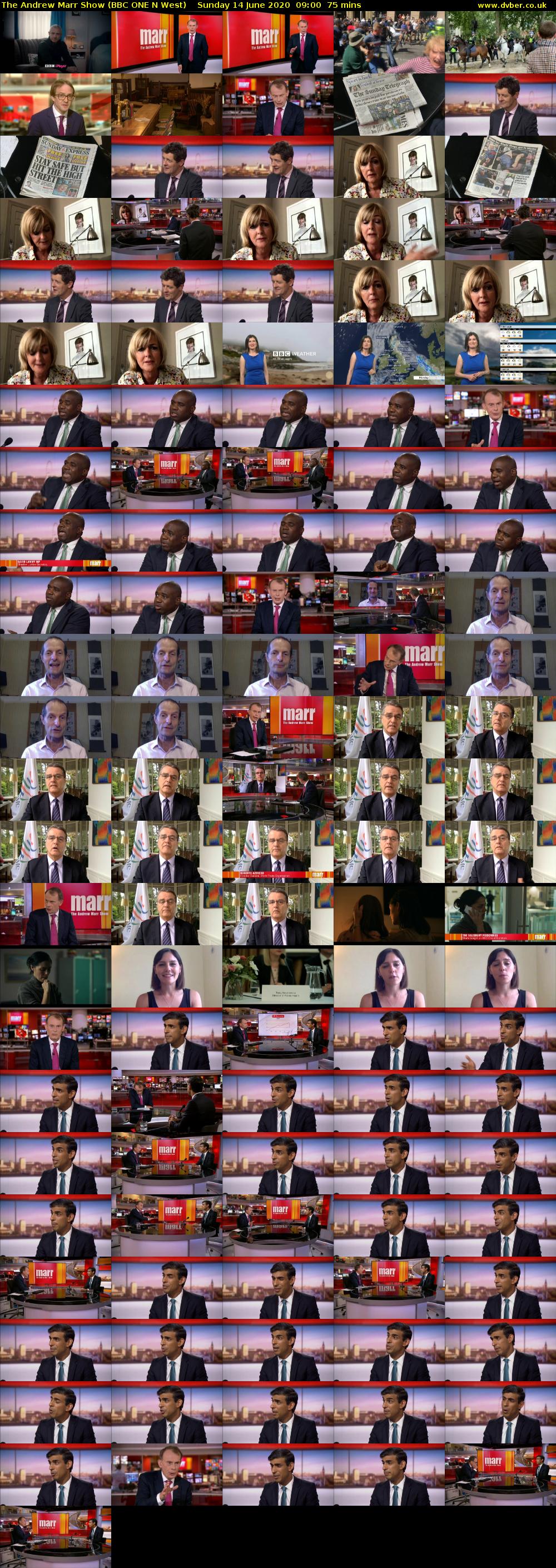 The Andrew Marr Show (BBC ONE N West) Sunday 14 June 2020 09:00 - 10:15