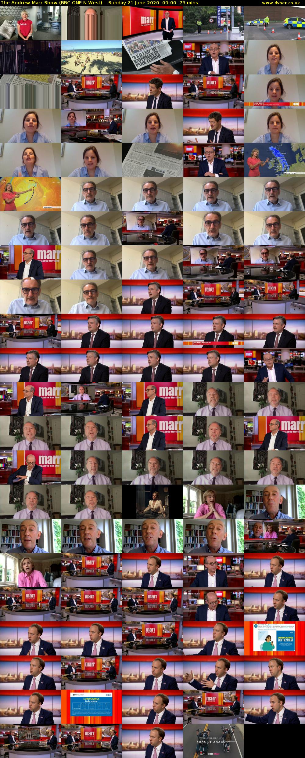 The Andrew Marr Show (BBC ONE N West) Sunday 21 June 2020 09:00 - 10:15