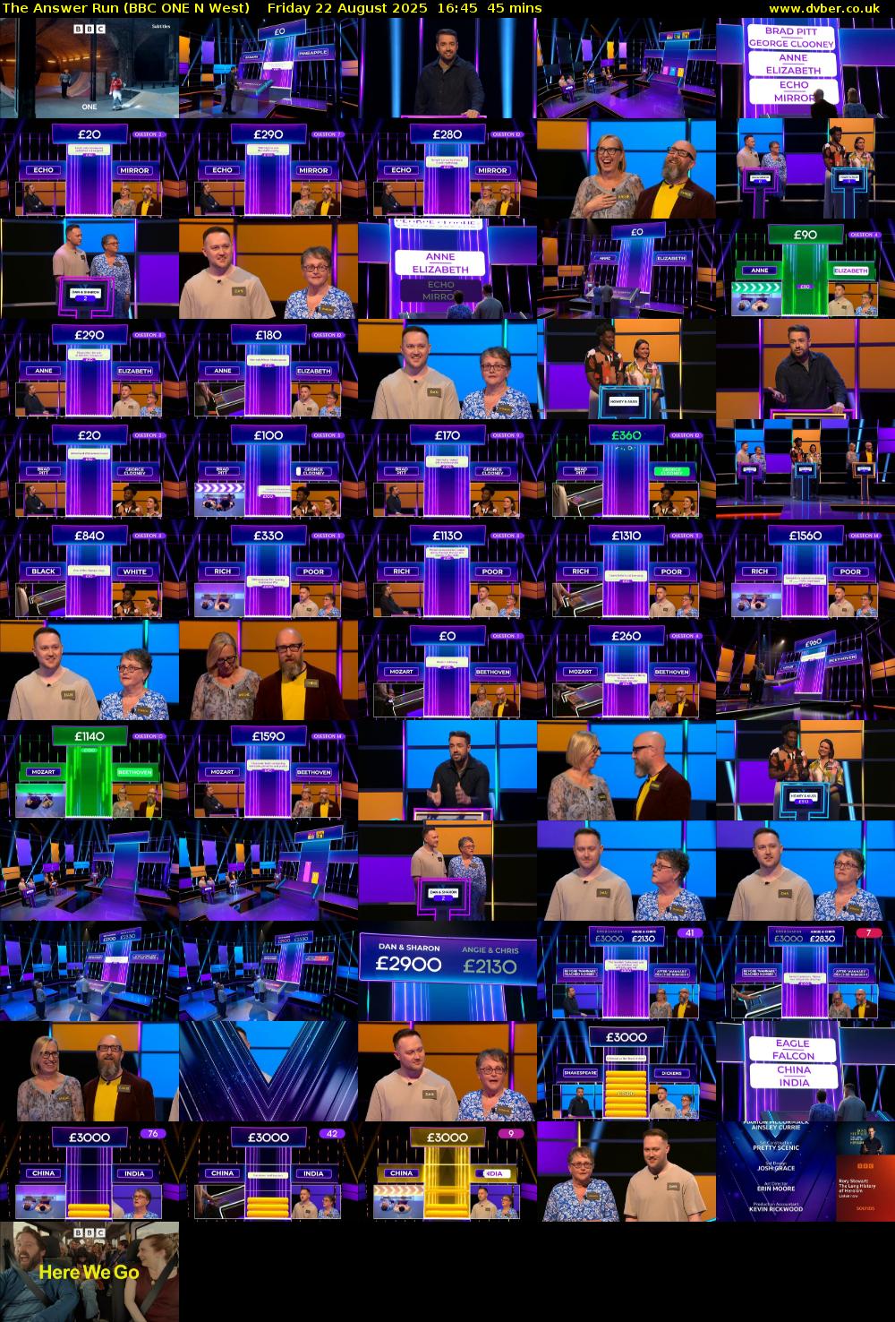 The Answer Run (BBC ONE N West) Friday 22 August 2025 16:45 - 17:30
