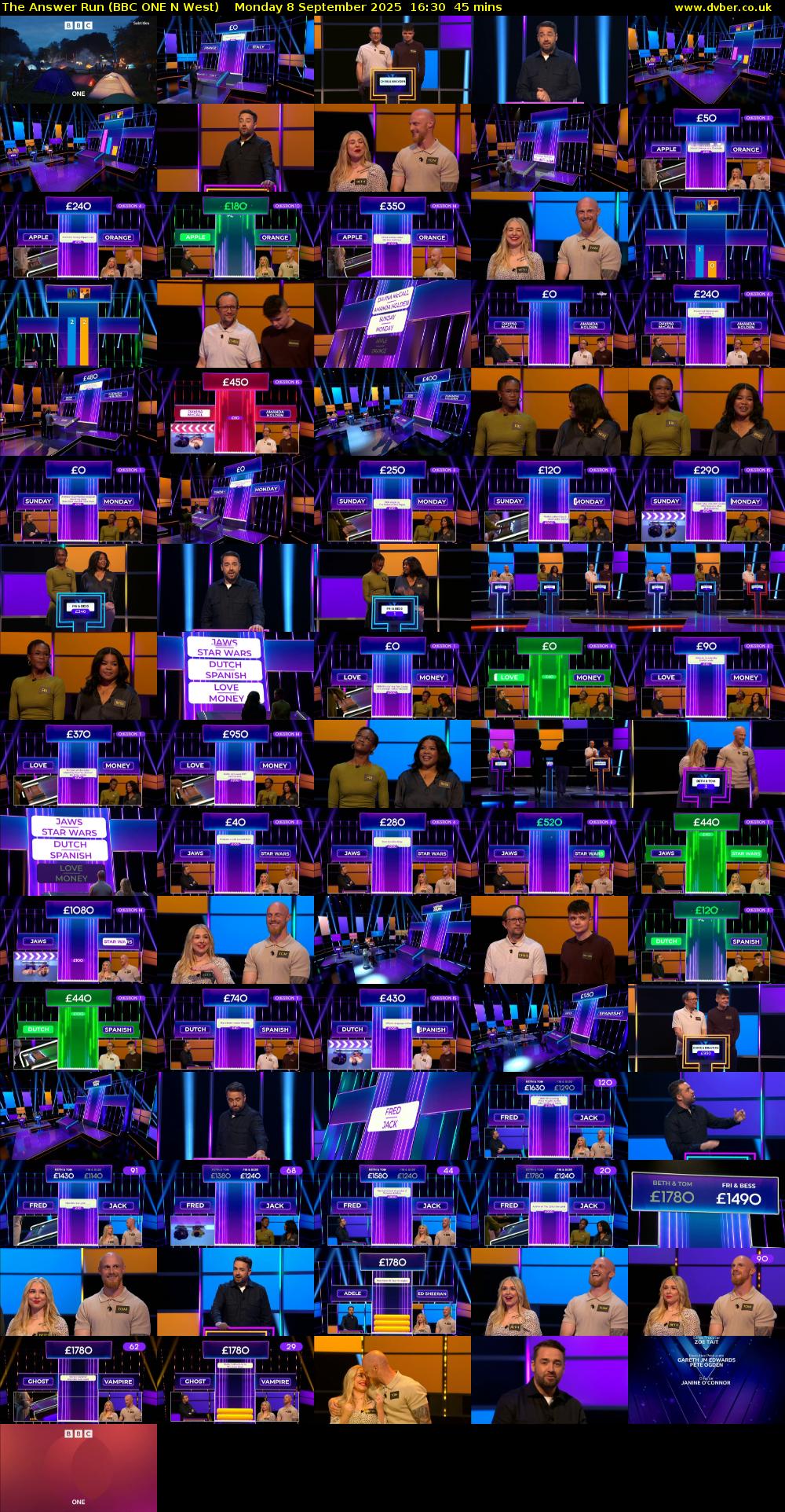 The Answer Run (BBC ONE N West) Monday 8 September 2025 16:30 - 17:15