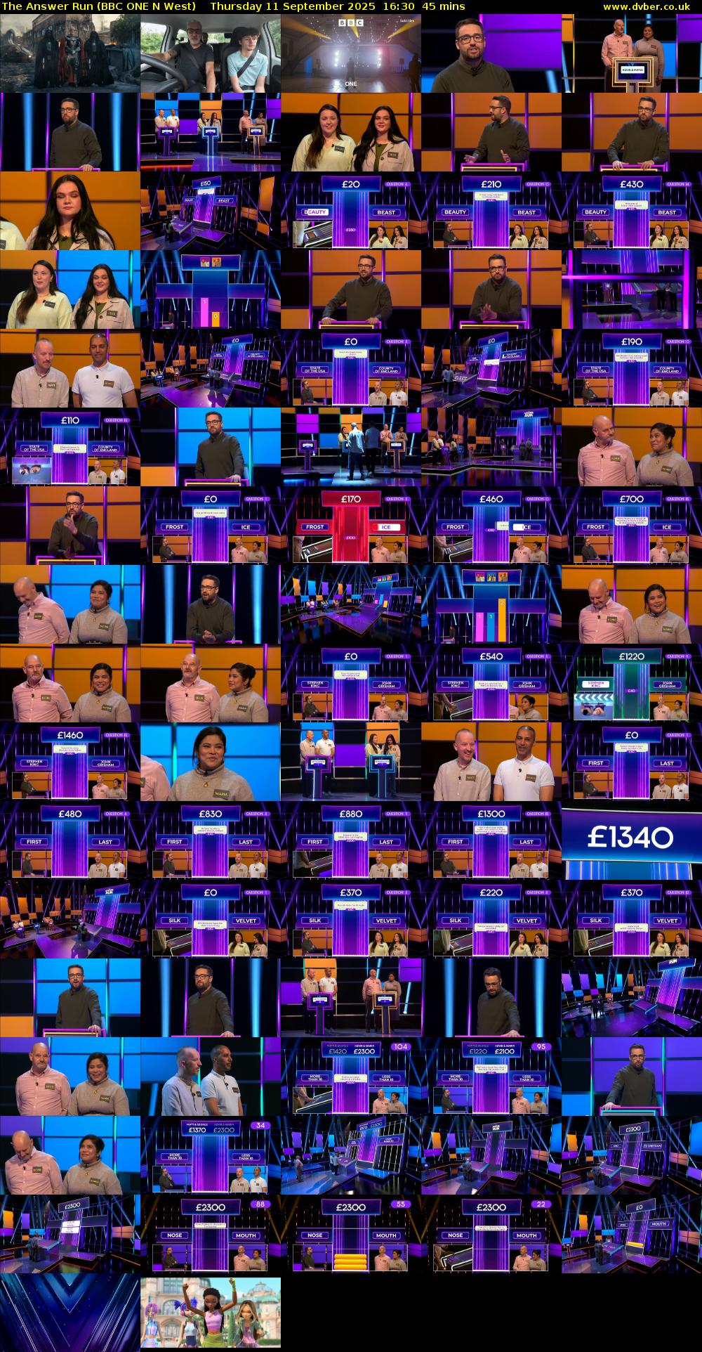 The Answer Run (BBC ONE N West) Thursday 11 September 2025 16:30 - 17:15