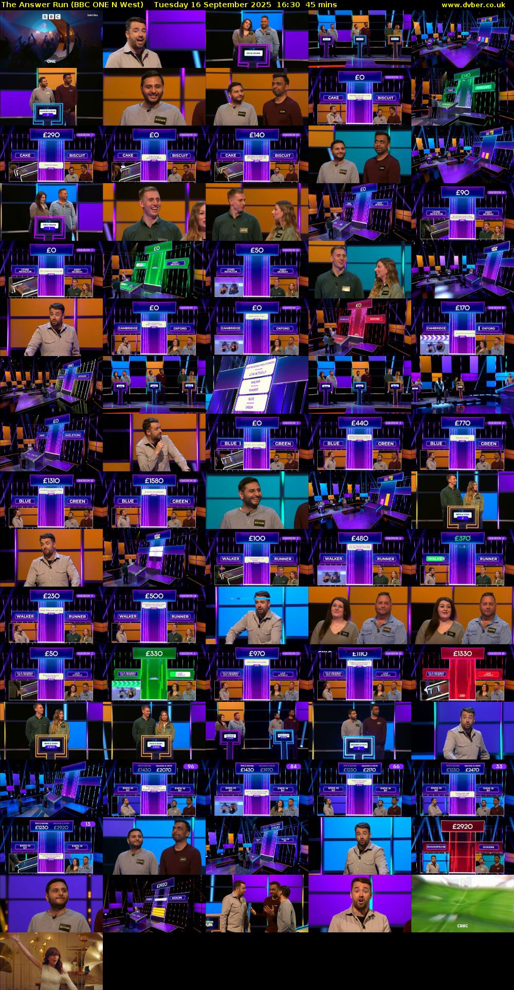 The Answer Run (BBC ONE N West) Tuesday 16 September 2025 16:30 - 17:15