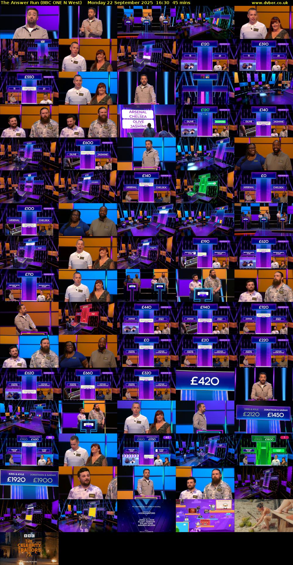 The Answer Run (BBC ONE N West) Monday 22 September 2025 16:30 - 17:15