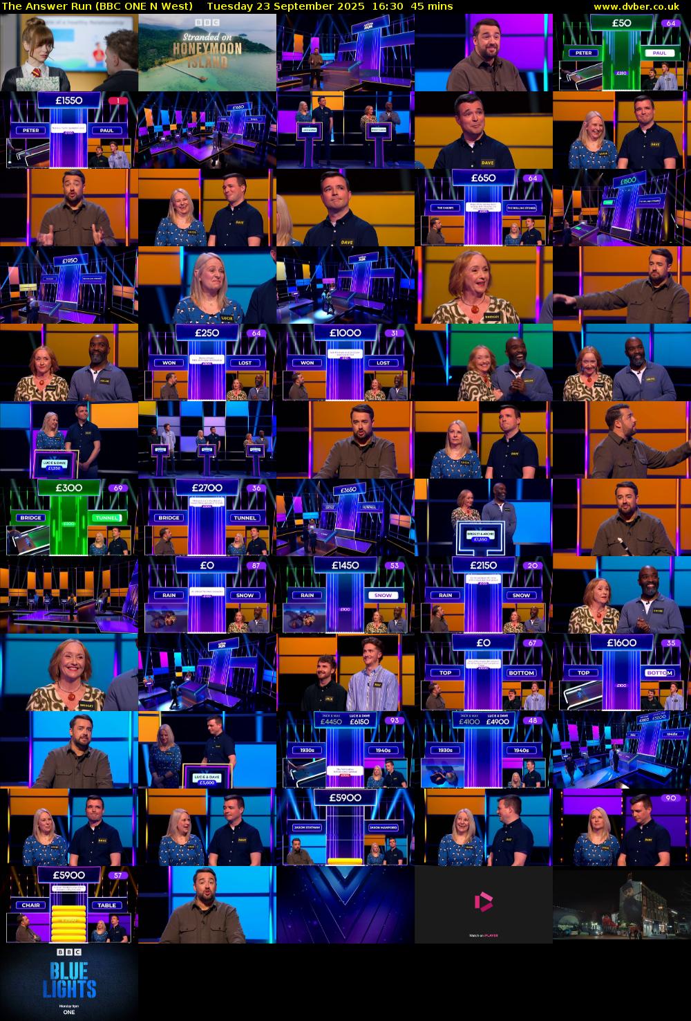 The Answer Run (BBC ONE N West) Tuesday 23 September 2025 16:30 - 17:15