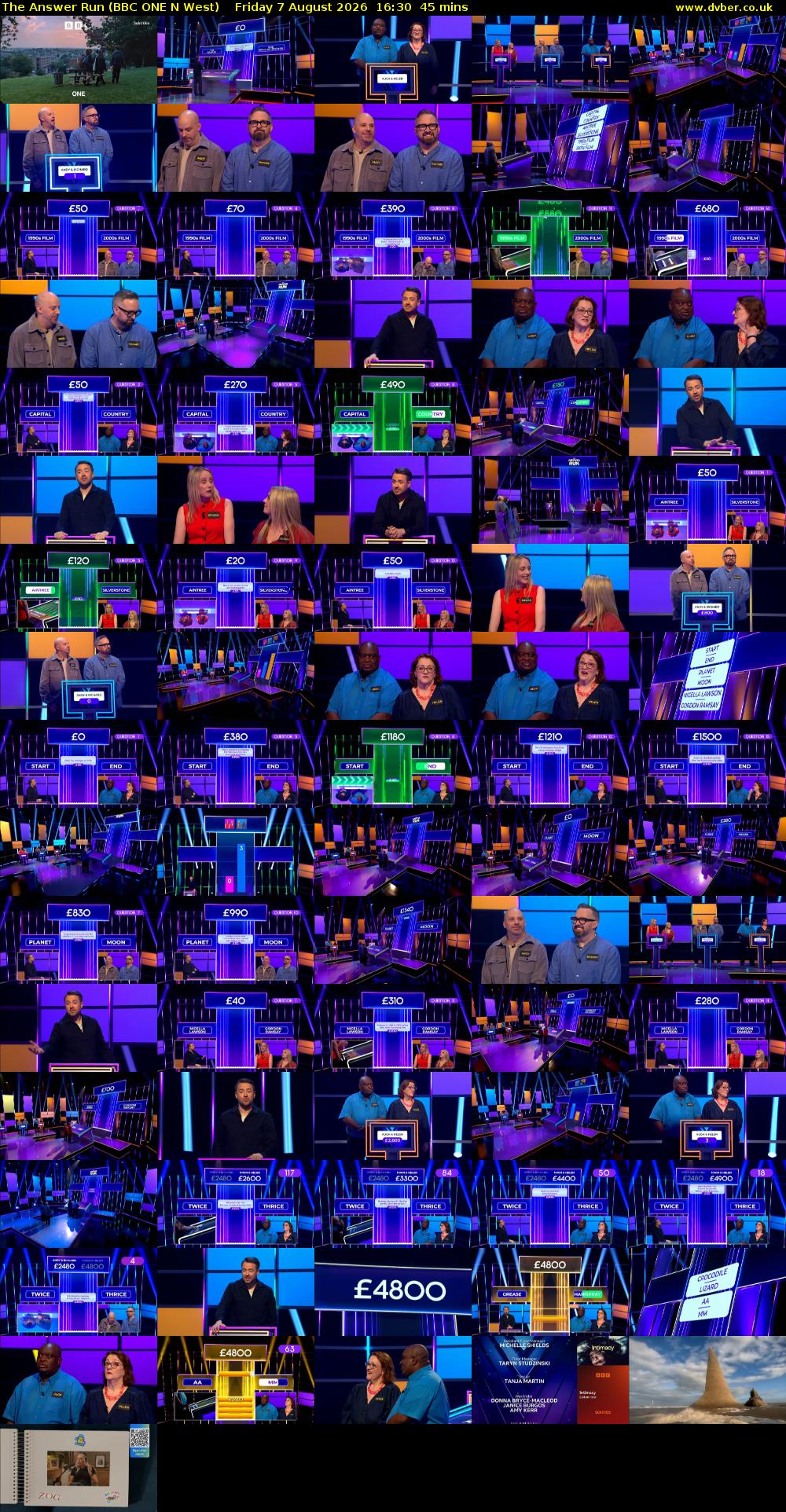 The Answer Run (BBC ONE N West) Friday 7 August 2026 16:30 - 17:15