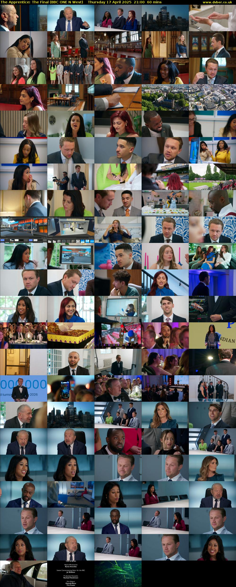 The Apprentice: The Final (BBC ONE N West) Thursday 17 April 2025 21:00 - 22:00