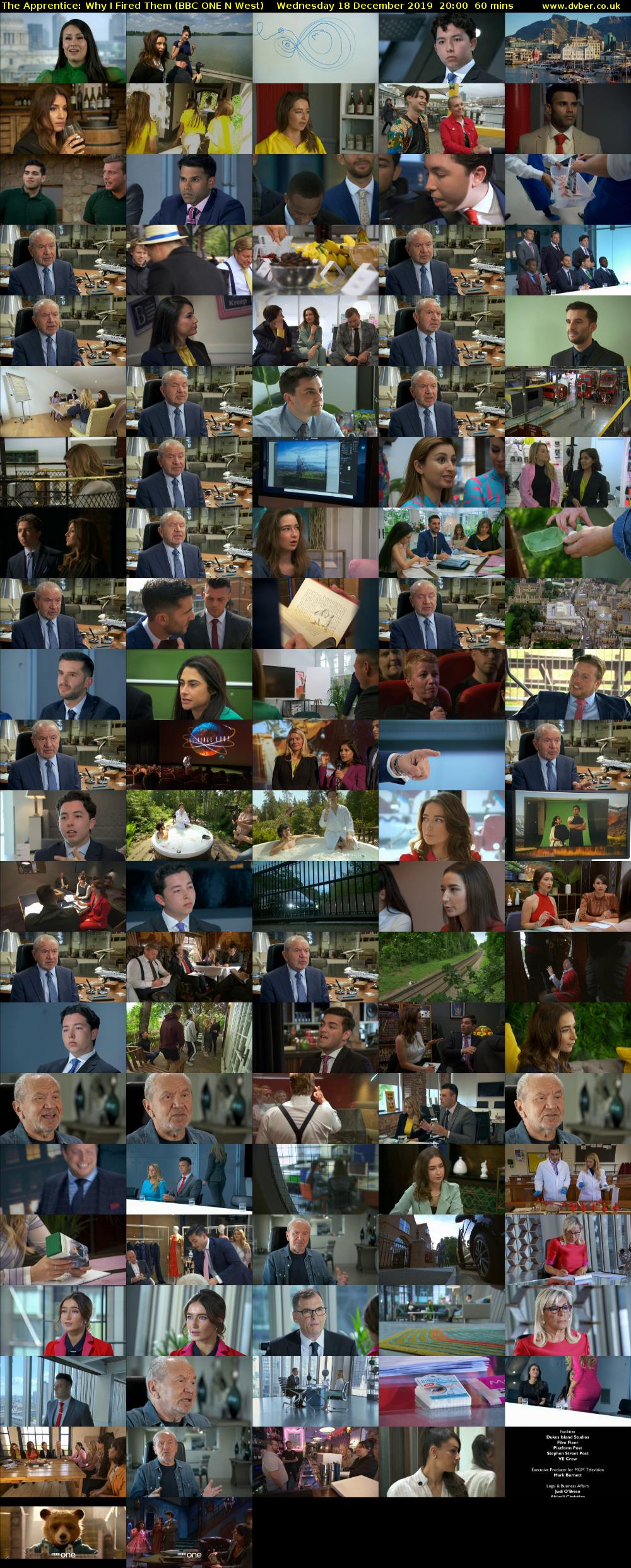 The Apprentice: Why I Fired Them (BBC ONE N West) Wednesday 18 December 2019 20:00 - 21:00