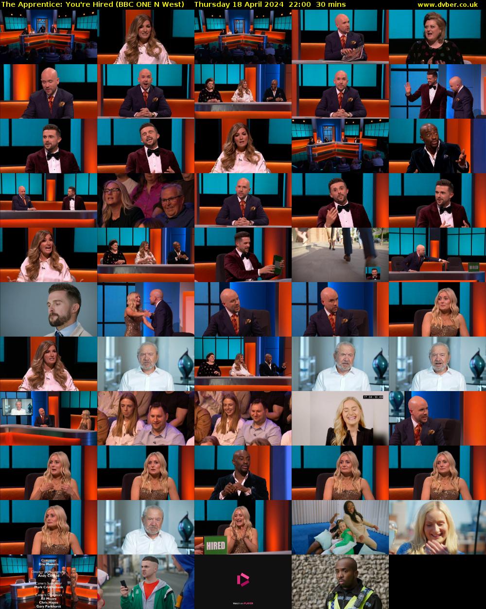 The Apprentice: You're Hired (BBC ONE N West) Thursday 18 April 2024 22:00 - 22:30