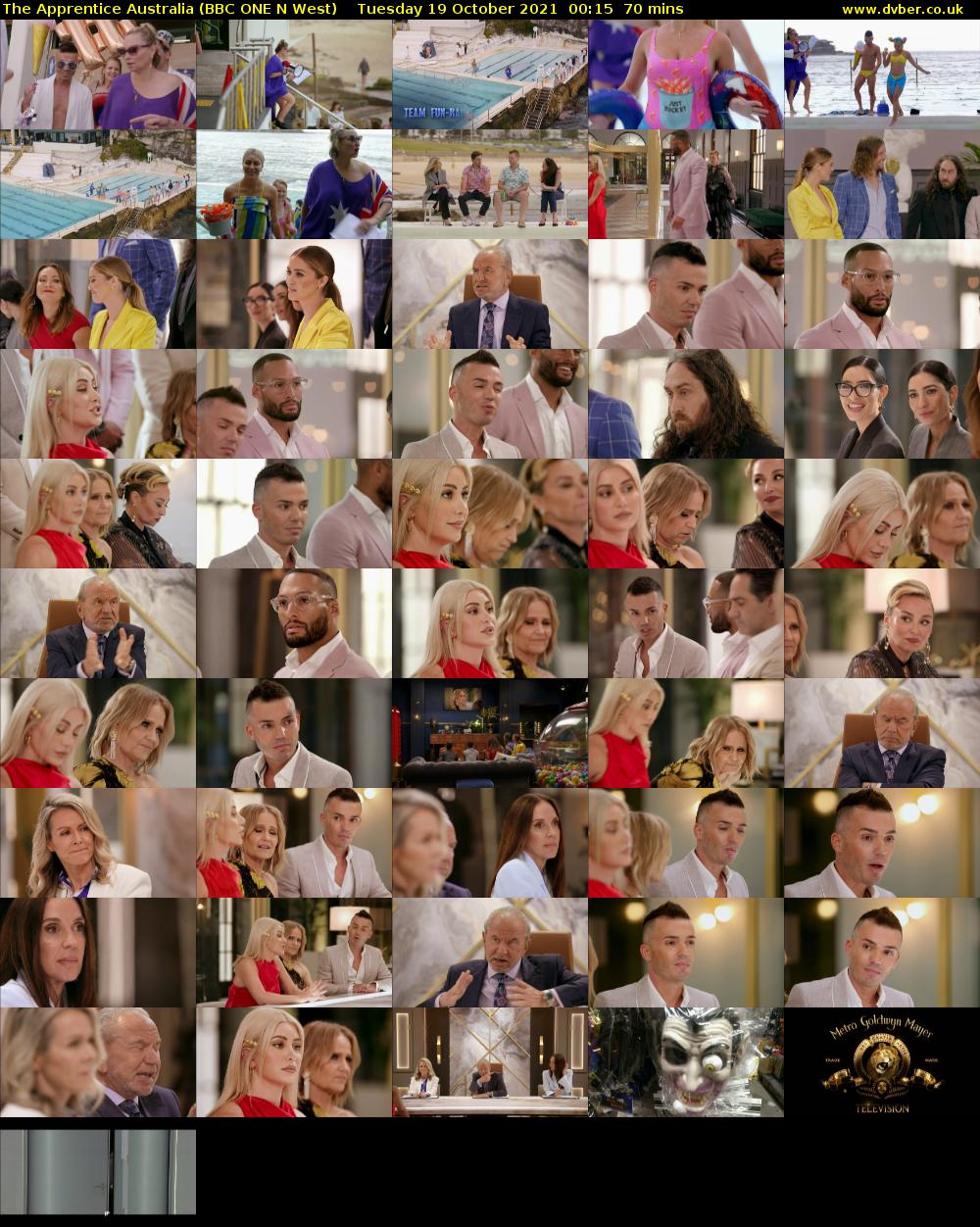 The Apprentice Australia (BBC ONE N West) Tuesday 19 October 2021 00:15 - 01:25