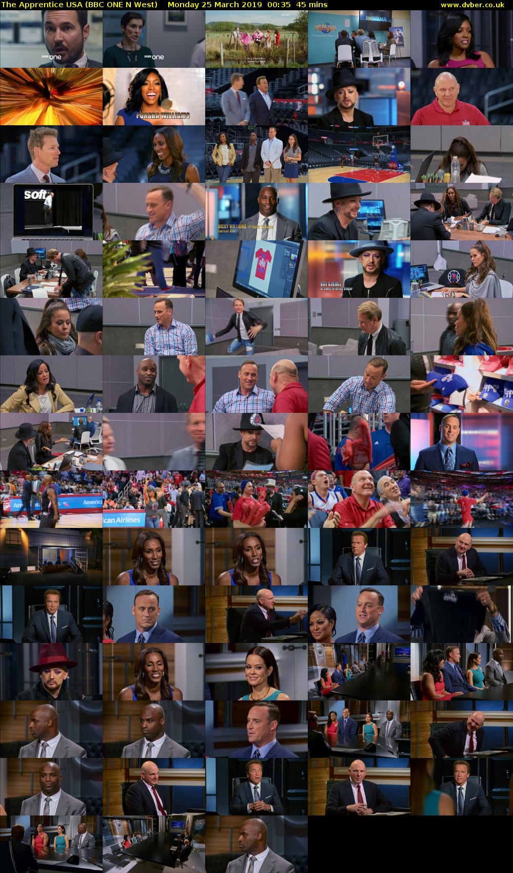 The Apprentice USA (BBC ONE N West) Monday 25 March 2019 00:35 - 01:20