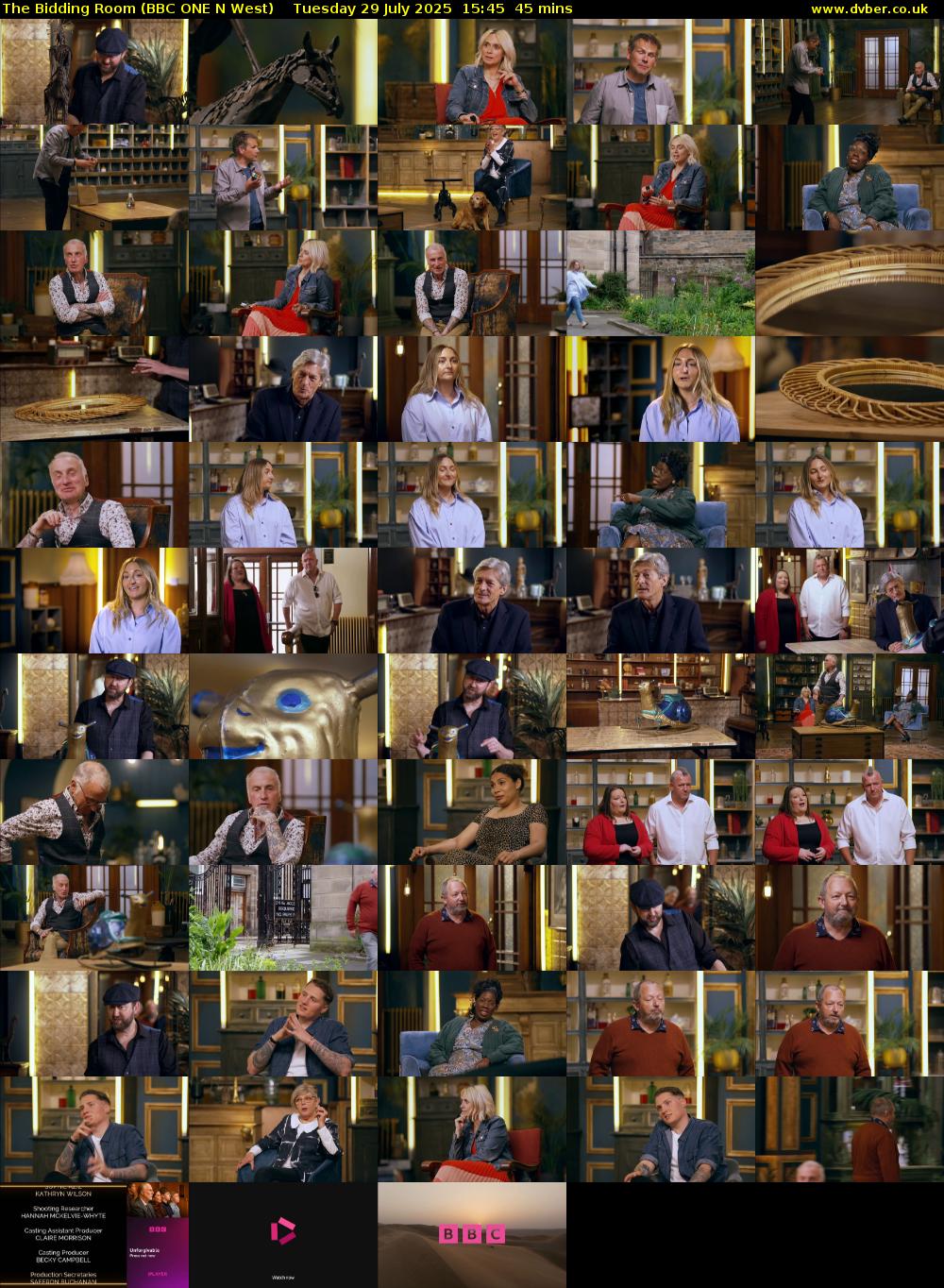 The Bidding Room (BBC ONE N West) Tuesday 29 July 2025 15:45 - 16:30