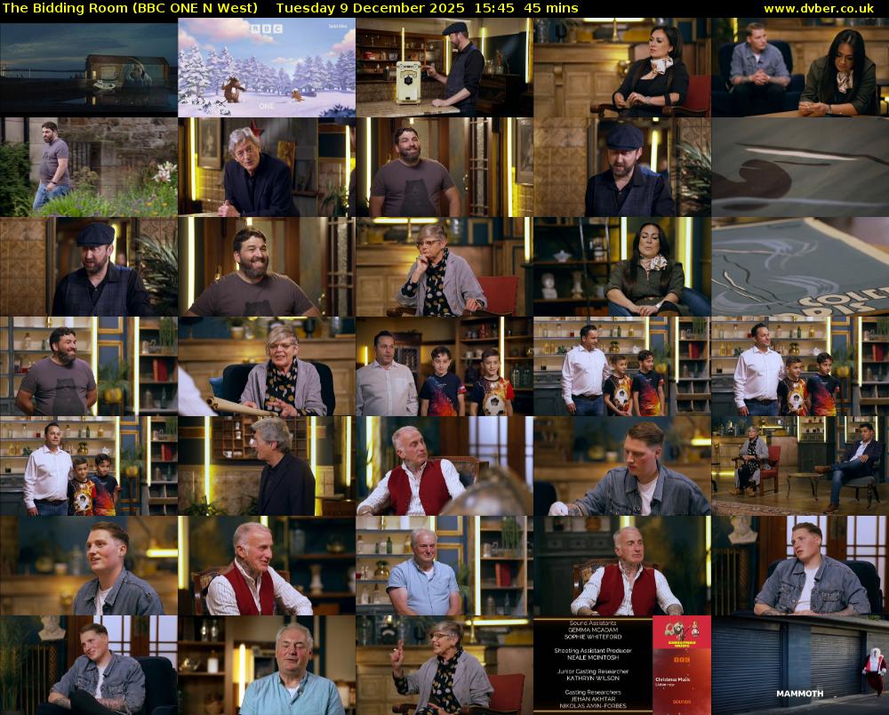 The Bidding Room (BBC ONE N West) Tuesday 9 December 2025 15:45 - 16:30