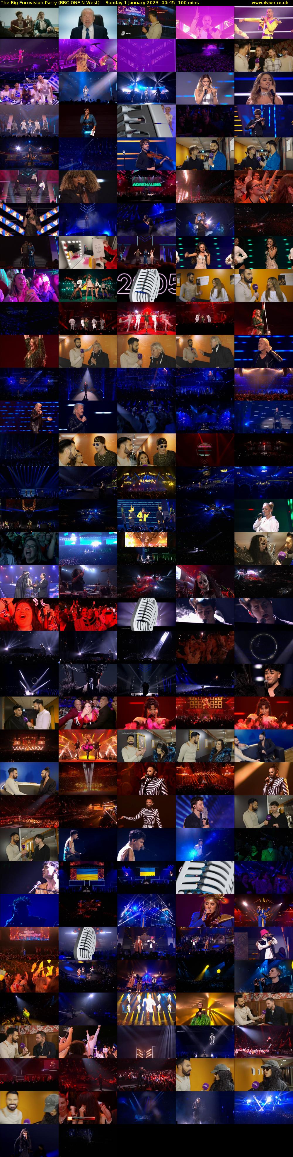The Big Eurovision Party (BBC ONE N West) Sunday 1 January 2023 00:45 - 02:25
