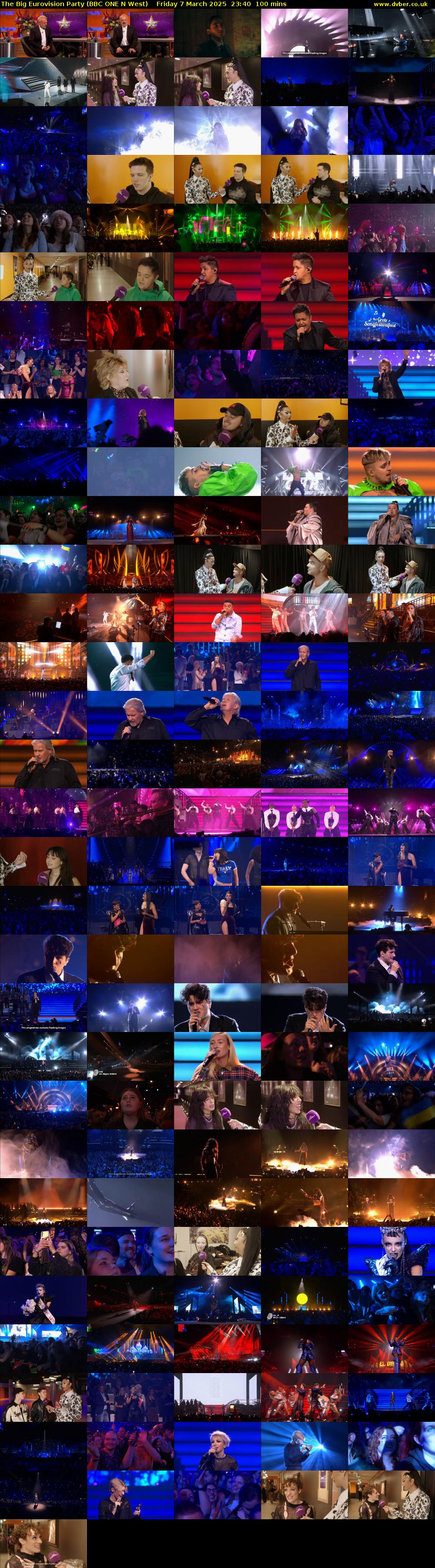 The Big Eurovision Party (BBC ONE N West) Friday 7 March 2025 23:40 - 01:20