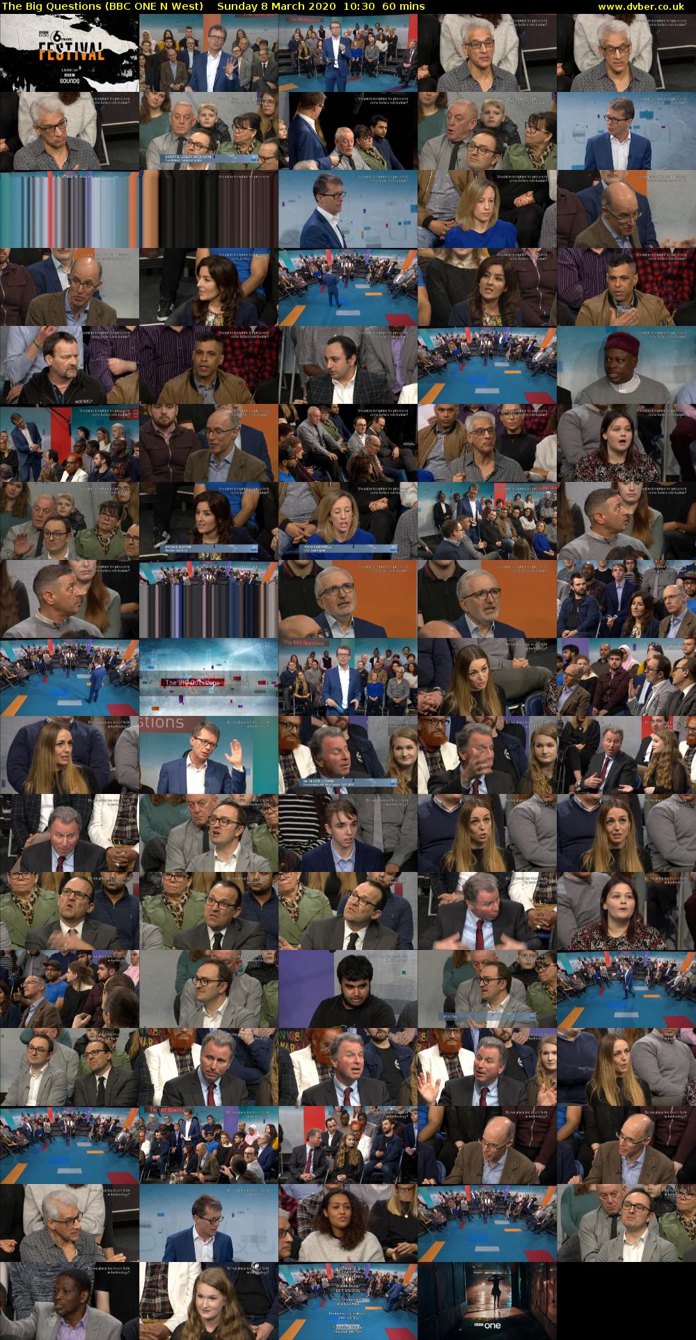 The Big Questions (BBC ONE N West) Sunday 8 March 2020 10:30 - 11:30