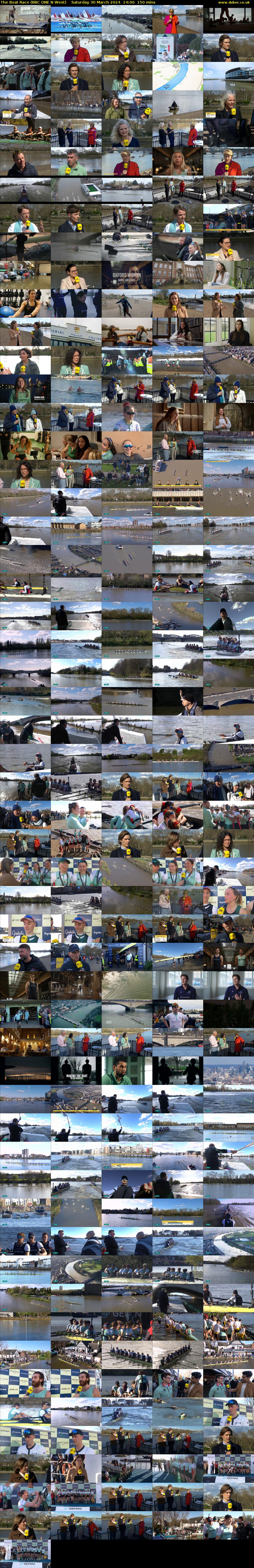The Boat Race (BBC ONE N West) Saturday 30 March 2024 14:00 - 16:30