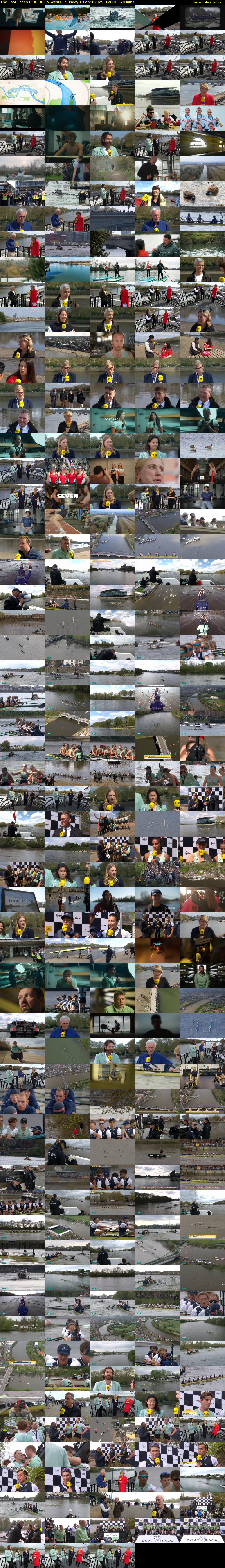 The Boat Races (BBC ONE N West) Sunday 13 April 2025 12:20 - 15:10
