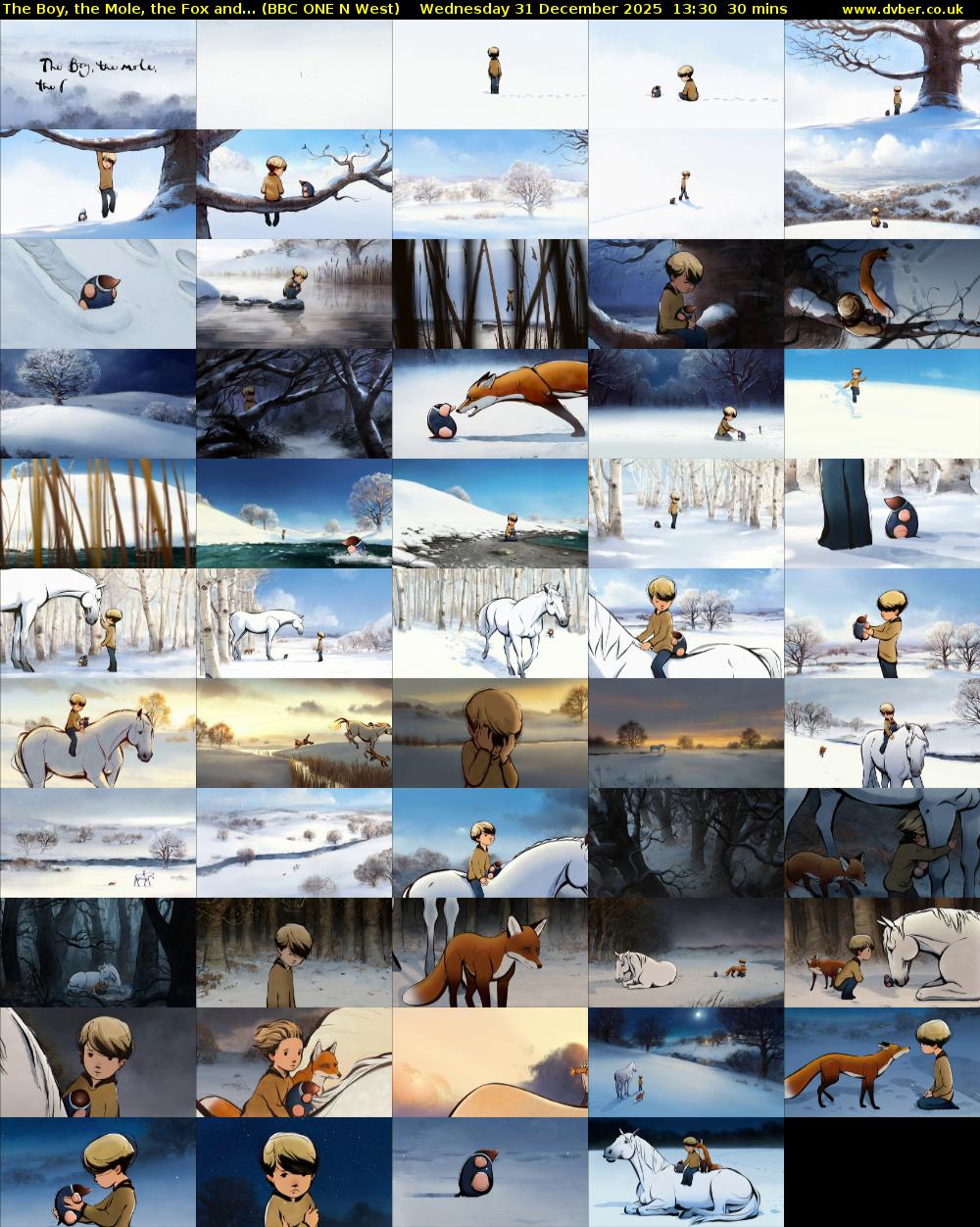 The Boy, the Mole, the Fox and... (BBC ONE N West) Wednesday 31 December 2025 13:30 - 14:00