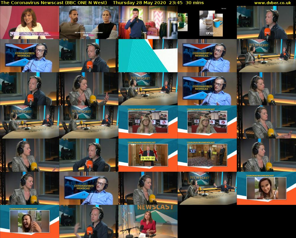 The Coronavirus Newscast (BBC ONE N West) Thursday 28 May 2020 23:45 - 00:15