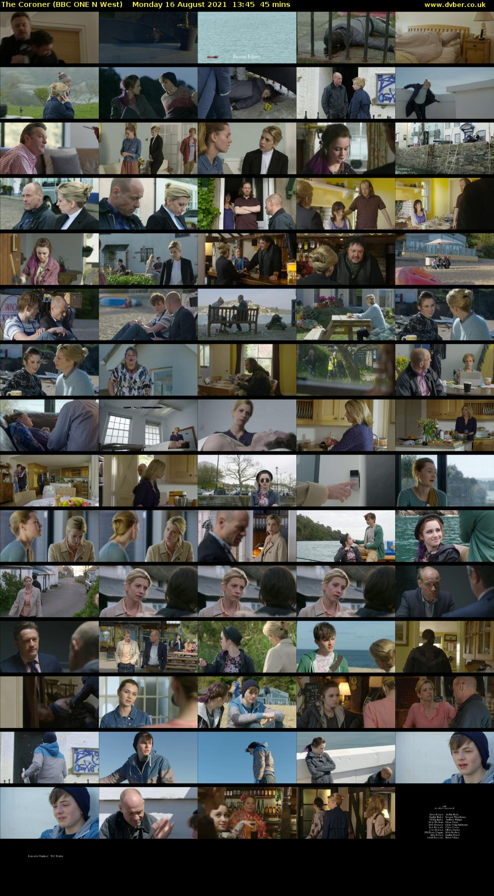 The Coroner (BBC ONE N West) Monday 16 August 2021 13:45 - 14:30