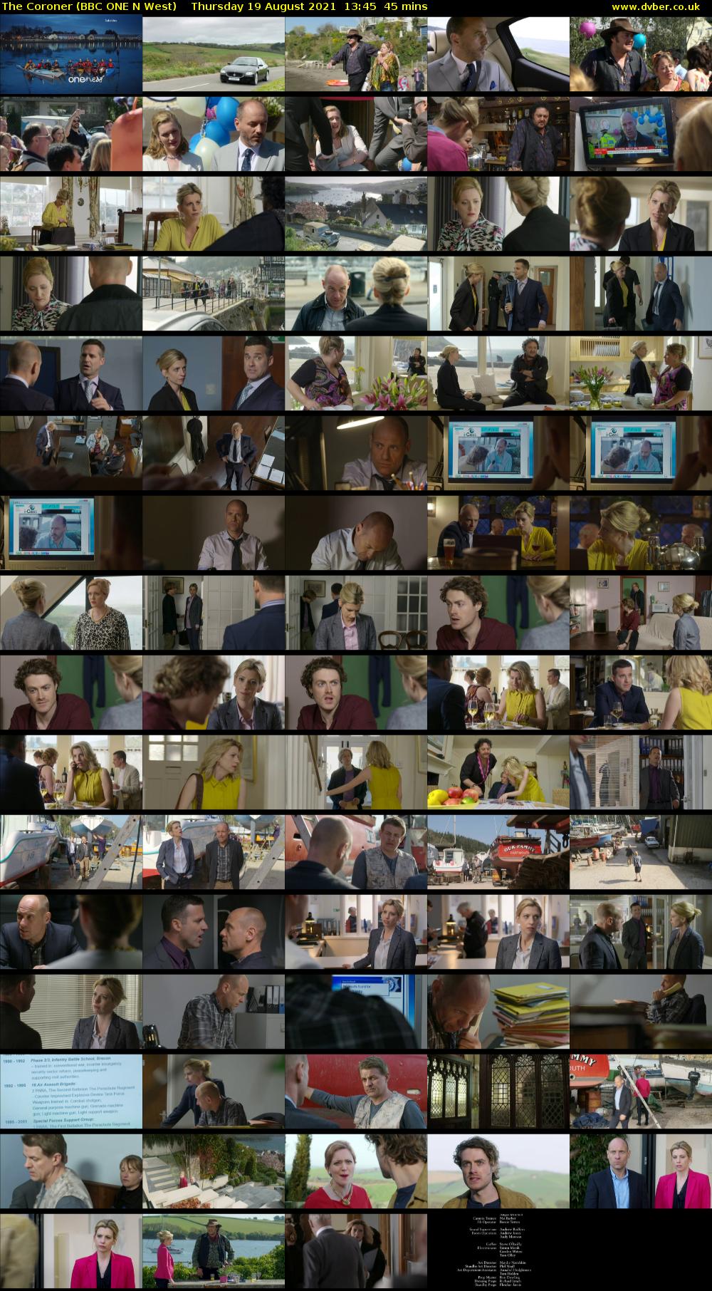 The Coroner (BBC ONE N West) Thursday 19 August 2021 13:45 - 14:30
