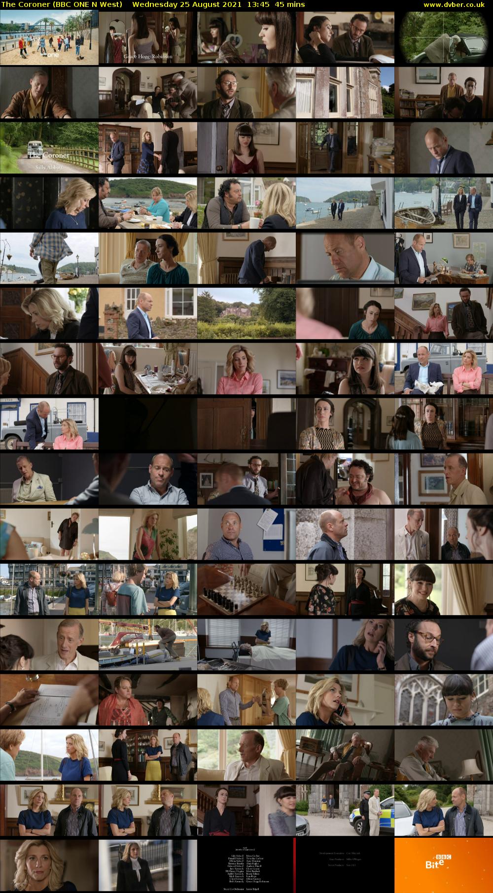 The Coroner (BBC ONE N West) Wednesday 25 August 2021 13:45 - 14:30