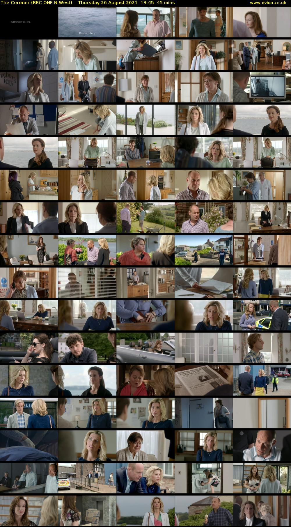 The Coroner (BBC ONE N West) Thursday 26 August 2021 13:45 - 14:30