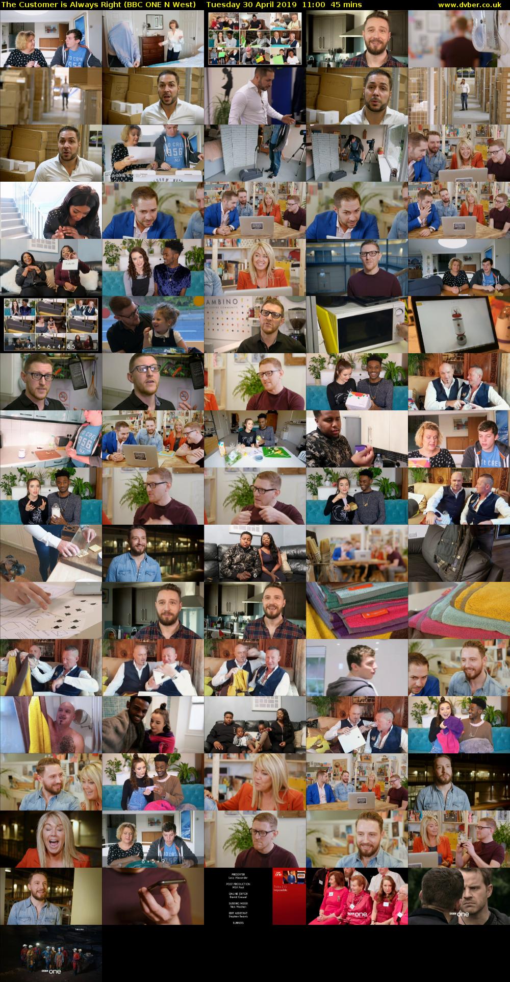 The Customer Is Always Right (BBC ONE N West) Tuesday 30 April 2019 11:00 - 11:45