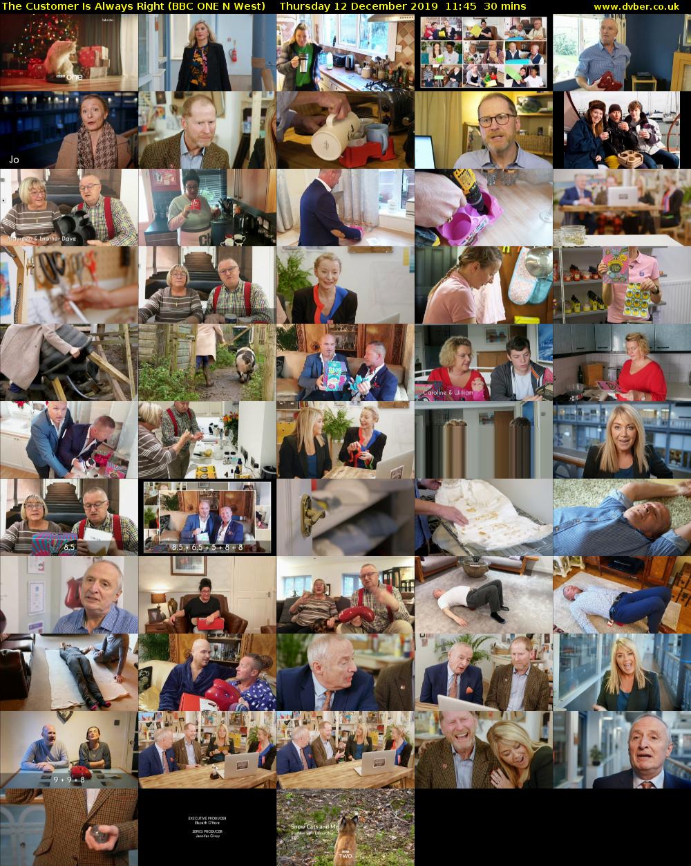 The Customer Is Always Right (BBC ONE N West) Thursday 12 December 2019 11:45 - 12:15