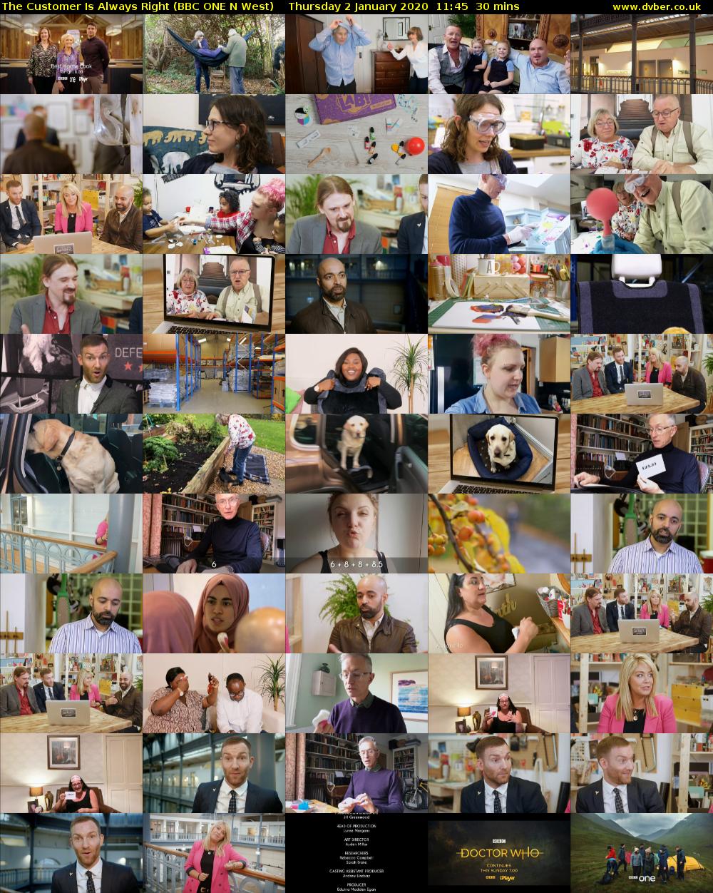 The Customer Is Always Right (BBC ONE N West) Thursday 2 January 2020 11:45 - 12:15