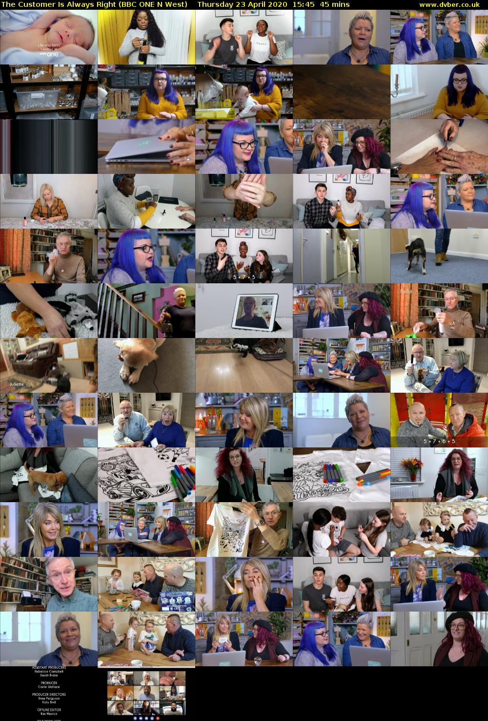 The Customer Is Always Right (BBC ONE N West) Thursday 23 April 2020 15:45 - 16:30