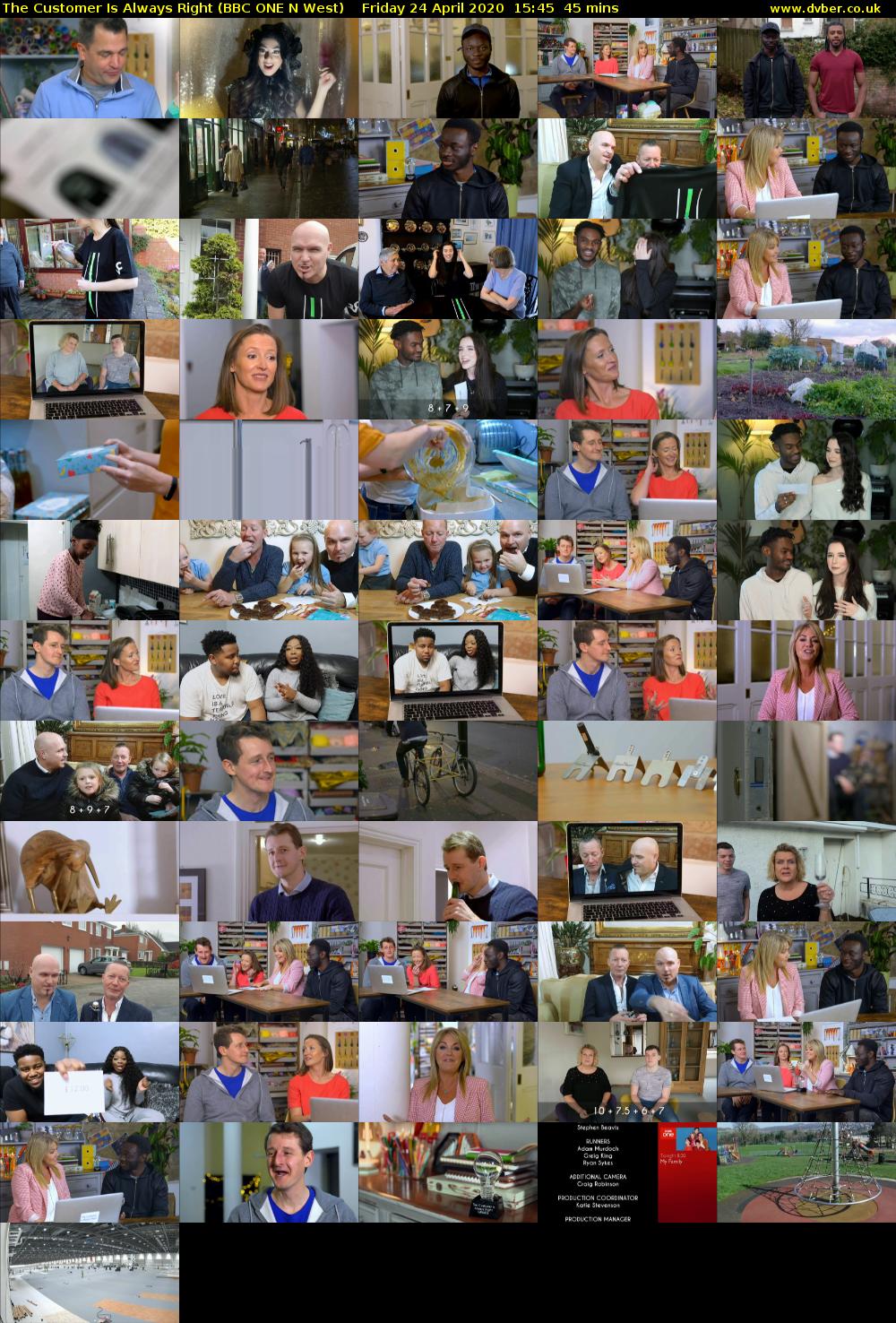 The Customer Is Always Right (BBC ONE N West) Friday 24 April 2020 15:45 - 16:30