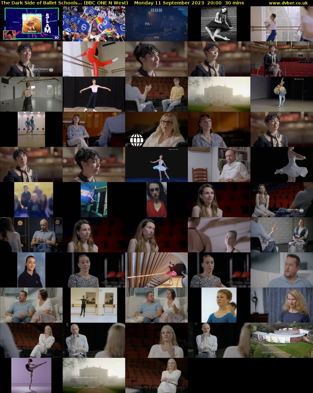The Dark Side of Ballet Schools... (BBC ONE N West) Monday 11 September 2023 20:00 - 20:30