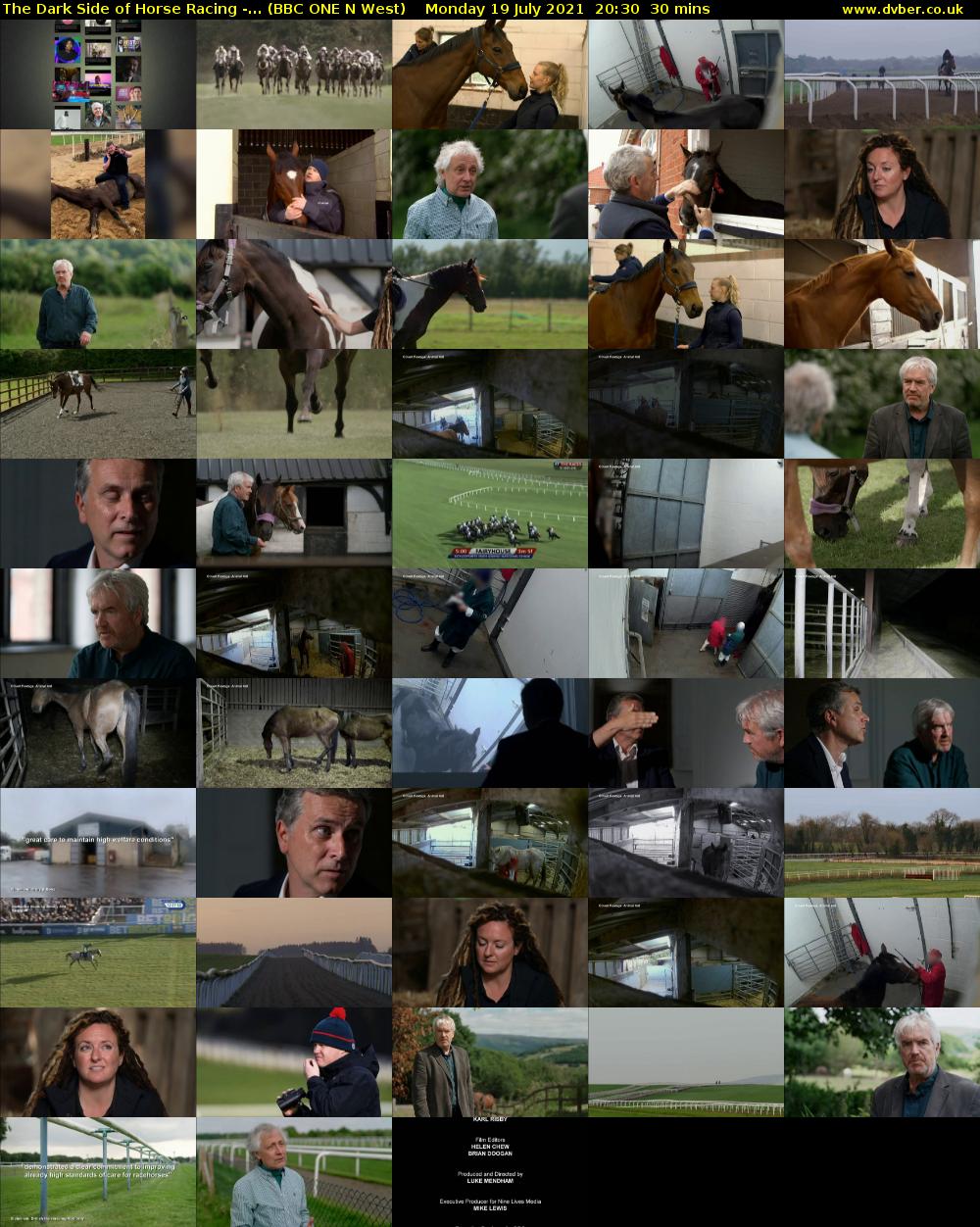 The Dark Side of Horse Racing -... (BBC ONE N West) Monday 19 July 2021 20:30 - 21:00
