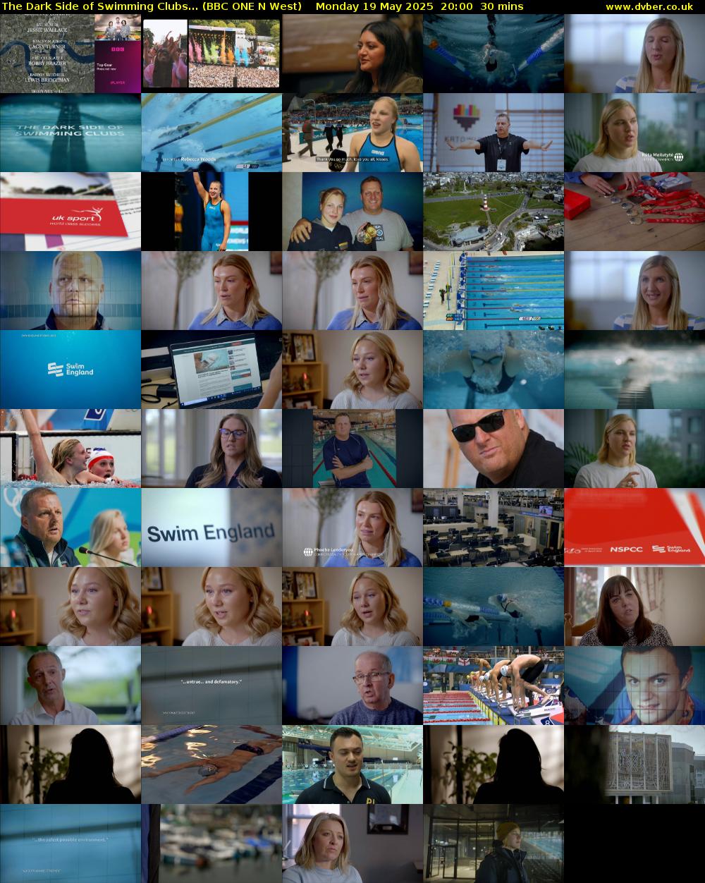 The Dark Side of Swimming Clubs... (BBC ONE N West) Monday 19 May 2025 20:00 - 20:30