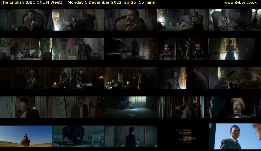 The English (BBC ONE N West) Monday 5 December 2022 23:25 - 00:20