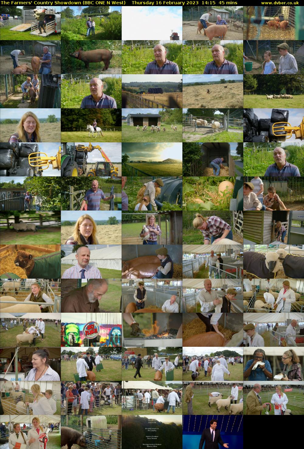 The Farmers' Country Showdown (BBC ONE N West) Thursday 16 February 2023 14:15 - 15:00