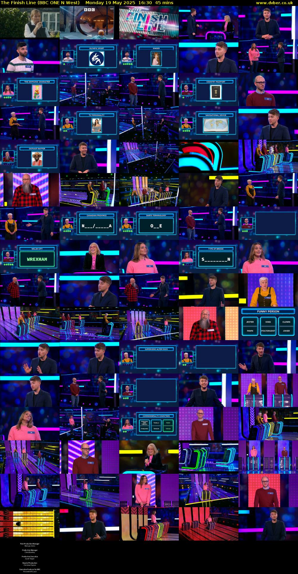 The Finish Line (BBC ONE N West) Monday 19 May 2025 16:30 - 17:15