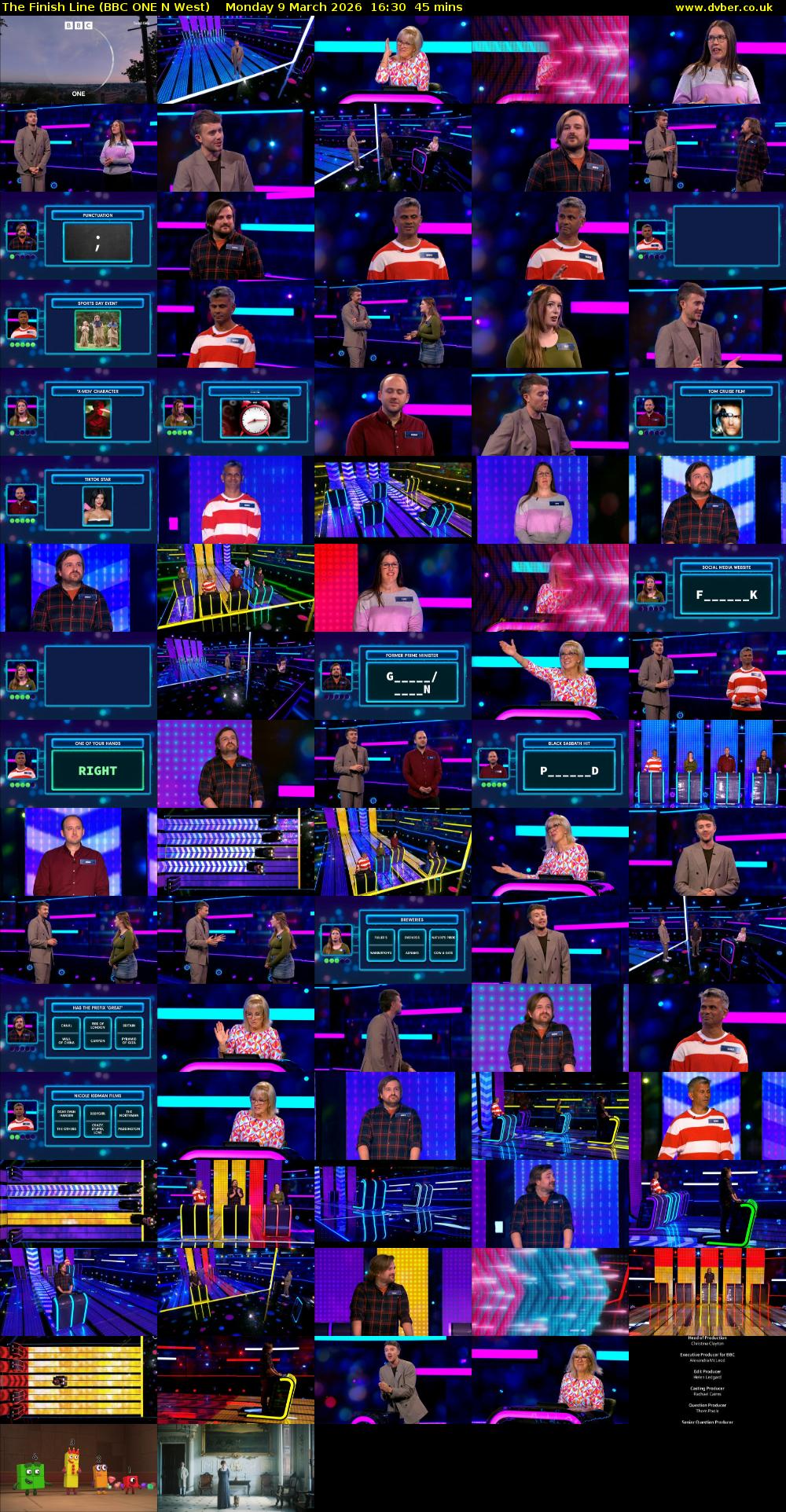 The Finish Line (BBC ONE N West) Monday 9 March 2026 16:30 - 17:15