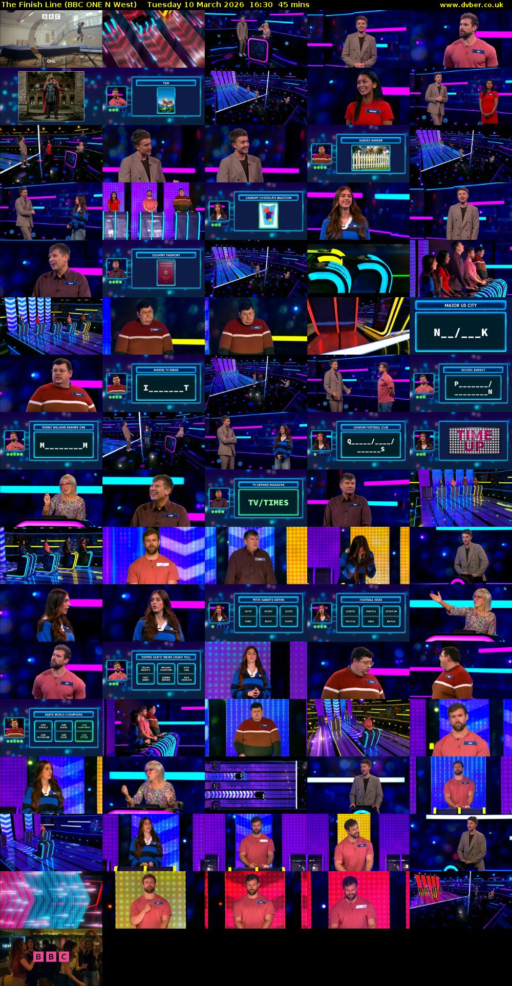 The Finish Line (BBC ONE N West) Tuesday 10 March 2026 16:30 - 17:15