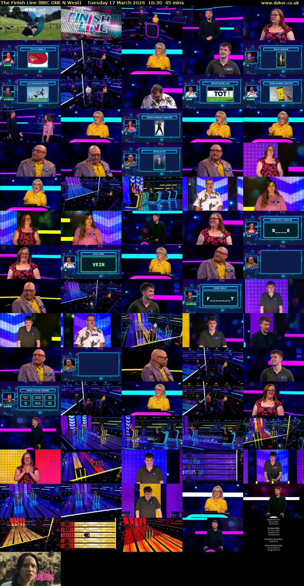 The Finish Line (BBC ONE N West) Tuesday 17 March 2026 16:30 - 17:15