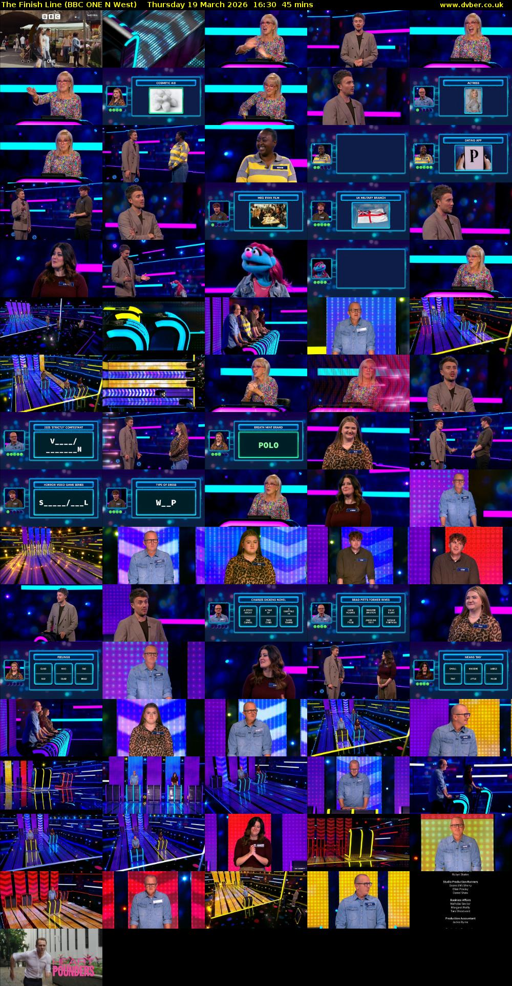 The Finish Line (BBC ONE N West) Thursday 19 March 2026 16:30 - 17:15