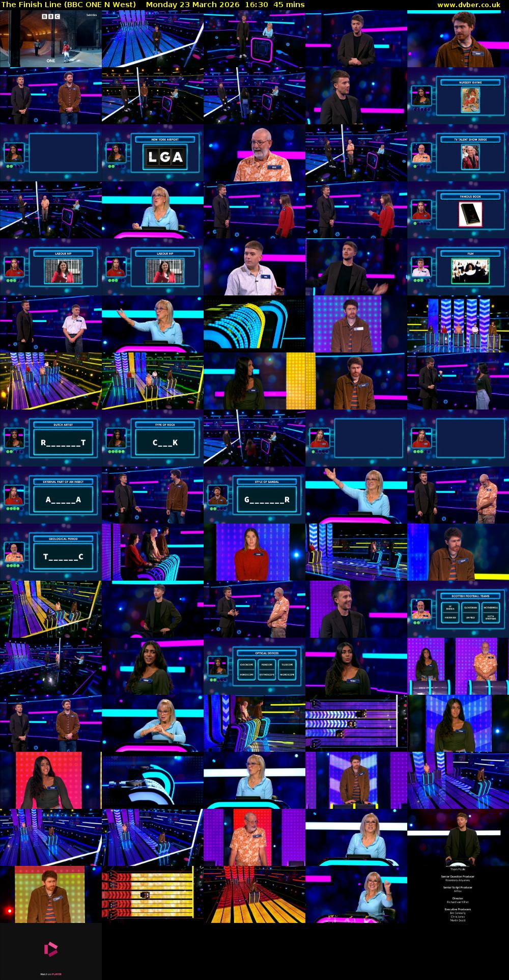 The Finish Line (BBC ONE N West) Monday 23 March 2026 16:30 - 17:15